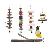 Jouets pour Conures - Perchoir de Recherche Nourriture Coloré pour Perruches - Set De 5 Pièces De Jouets De Cage Et Perchoir,pour Canaris, Gris d'Afrique, Cacatoès, Calopsittes, Perruches