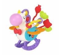 Jouets pour enfants pour la dentition avec corde à tirer, jouets pour enfants à pousser et à tirer - Jouet d'activité multisensoriel d'animaux colorés - Jouets de bain Fidget à corde su