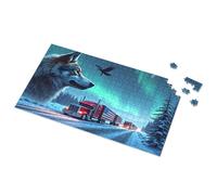 Jouets pour filles de 4 à 5 ans avec drapeaux américains sur une nuit enneigée - Livres d'activités pour enfants de 6 à 8 ans - Puzzle de 1 000 pièces (500 pièces)