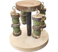 Jouets pour hamsters en bois avec balles d'herbe à grignoter et blocs en bois, décorations pour cages de hamsters