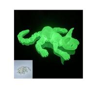 Jouets pour Imprimante 3D Impressions 3D Chat Sphynx Articulé pour Soulagement du Stress Décoration Bureau Maison Décompression Jouets de Bureau-Luminous Green||23cm/9.1in