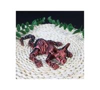 Jouets pour Imprimante 3D Impressions 3D Chat Sphynx Articulé pour Soulagement du Stress Décoration Bureau Maison Décompression Jouets de Bureau-Black Red||23cm/9.1in