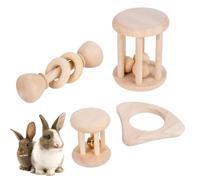 Jouets pour Lapins | Jouets à Mâcher en Bois Sécurisé pour Rongeurs | Accessoires en Bois Résistant aux Morsures pour Petit Animaux, Cochons d'Inde et Chinchillas