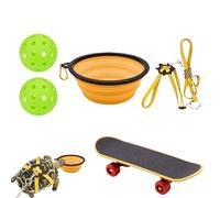 Jouets pour nourrir et enrichir | Jouets amusants pour skateboard, jeu d'entraînement avec bol et corde de traction, jouet pour animaux de compagnie