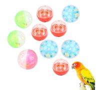 Jouets pour Oiseaux, 10 pièces colorées, Cage à perroquets, Jouet à friandises, calopsitte, hochet à mâcher, Boules en Plastique réutilisables pour Perroquet, Chaton, Chiot
