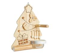 Jouets pour oiseaux - 20 x 24 cm, jouet interactif en bois à mâcher pour cage, perchoir d'escalade avec motif sapin de Noël, jouet d'enrichissement pour cacatoès, calopsitte, canari, perruche, ara, co