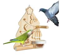 Jouets pour Oiseaux,Arbre de Noël À Mâcher en Forme d'Aire de Jeux pour Oiseaux | Perche d'escalade en Bois Interactive D'enrichissement pour Cage Canari Cacatoès Perruche