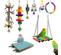 Jouets pour Oiseaux De Compagnie - 8 Pièces Fournitures De Jeu pour Conures,Jouet d'exercice pour Perruches,pour Aras Conures Perruches Inséparables Perroquets Gris D'Afrique Et Amateurs