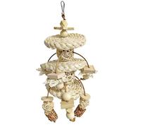 Jouets pour oiseaux en bois naturel, jouet à mâcher pour perruche avec design sûr, accessoires de cage pour aras, inséparables, broyage interactif du bec, soulagement de l'ennui des oiseaux