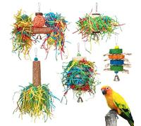 Jouets pour oiseaux - Jouet à mâcher pour perroquet | Jouets pour oiseaux en papier coloré | Fournitures de déchiquetage d'oiseaux | Distribution de friandises stimulant mentalement, indestructible