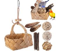 Jouets Pour Oiseaux - Jouets À Mâcher Pour Oiseaux, Jouets À Mâcher Pour Oiseaux Avec Panier De Rangement | Jouets De Balle, Jouets De Branche Pour Perroquets, Perruches, Conures, Calopsittes, Oiseaux
