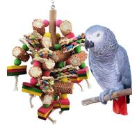 Jouets pour oiseaux, jouets pour perroquets, jouets pour oiseaux, fabriqués à partir de blocs de bois de couleur naturelle, adaptés aux perroquets gris africains, perroquets amazoniens, petits