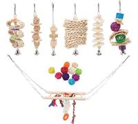 Jouets pour oiseaux ponts d'escalade colorés perroquets balancez jouet à mâcher avec aboiement pour perruches cockatiels Lovebirds