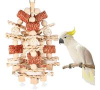 Jouets pour oiseaux pour grands perroquets - Écorces de maïs naturelles et tranches de luffa à mâcher pour gris d'Afrique, aras, cacatoès, perroquets Amazon et autres oiseaux de petite et moyenne