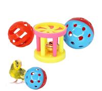 Jouets pour oiseaux pour perroquets | Jouet de boules à mâcher pour perruche oiseau | Matériau ABS résistant aux morsures, pouvant être accroché avec une cloche, facile à attirer les oiseaux, les anim