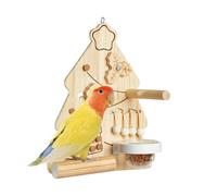 Jouets pour Oiseaux pour Perroquets,Jouets À Mâcher pour Perroquets avec Design Sapin De Noël | Perche Interactive en Bois pour Perroquet Perruche Canari et Pinson