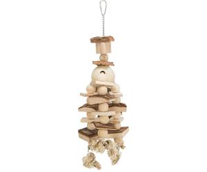jouets pour oiseaux sur chaîne avec corde & perles bois/liège Trixie Beige TU