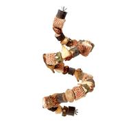 Jouets pour perroquets : blocs de bûches naturelles de 50 cm avec cordes à mâcher, échelles pour grimper le fourrage de cacatoès, cordes pour noix d'ananas | Perroquets interactifs déchiquetant des