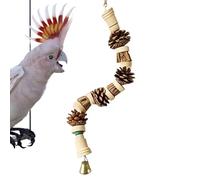 Jouets pour perroquets d'oiseaux - Jouet à mâcher | Accessoires pour cage à oiseaux | Jouets perruches de broyage de bec pour cage | Chaîne de cône de pin de ma
