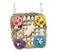 Jouets pour perroquets - Jouets en forme de conure colorés naturels - Balançoires - Perchoirs pour cage debout à l'intérieur de la cage - Volière extérieure - Pour la maison, la terrasse, la pelouse