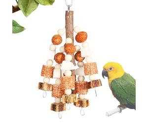 Jouets pour perruches - Jouets interactifs naturels pour mâcher et mâcher | Accessoires en bois pour grimper et mâcher, jeux interactifs naturels pour oiseaux tels que aras, cacatoès et mayas