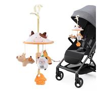 Jouets pour Siège Auto Bébé, Jouets Suspendus Musicaux pour, Accessoire de Poussette Thème Ferme en Forme de Parapluie pour Promenades Voyages Shopping et Pique-nique