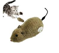Jouets pour souris pour chats - Souris en peluche en corde de 7 cm, jouet de chasse pour intérieur, coureur mécanique | Jouet de souris de course réaliste pour chaton, stimulation de l'exercice