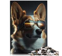 Jouets Puzzle Cool Corgi Dog 1000 Puzzles pour Adultes 1000 pièces Puzzle en Bois Difficile à compléter mais Amusant et Humoristique (50 x 75 cm)