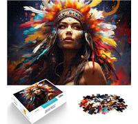 Jouets Puzzle Indiens colorés mystérieux Puzzle | Puzzles 1000 pièces pour Adultes Puzzle en Bois Anti-Stress Staycation Kill Time （50x75 cm）