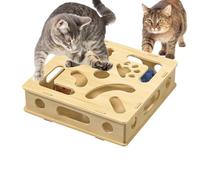 Jouets puzzle pour chats - Jeu de distribution de nourriture, boîte de jeu coulissante, défi de chasse de fiançailles, activité de teaser à plusieurs niveaux | Divertissement d'intérieur pour petits