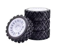 Jouets RC Pour Buggy Pour Tamiya Pour TT01 Pour TT02 XV01 LC Pour Racing PTG-2 Pour HSP Pour HPI 1/10 RC Voiture Tout-terrain Pneus En Caoutchouc Roues Pneus Avant(White)