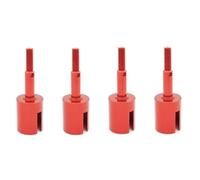 Jouets RC Pour Tamiya Pour TT01 TT01E Pour TT02 Pour TT02B 51006 9005713 1/10 4 Pièces Essieux En Aluminium Tasse D'essieu Roue Modèle Mise À Niveau Voiture RC(Red)