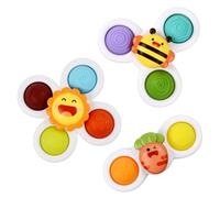 Jouets rotatifs avec et beau jouet rotatif pour la baignoire nouveau-né pour l'apprentissage sensoriel et, 3 jouets de baignoire avec une forte aspiration, mini jouat
