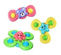 Jouets Sensoriels À Succion Pour Bébés, 3 Pièces, Toupies Pour Tout-Petits De 1 À 3 Ans, Jouets D'apprentissage Sensoriel Rotatifs Pour Le Bain Et Le Voyage