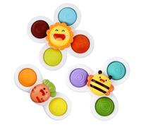 Jouets sensoriels à tasse adhésive - Ensemble de trois toupies de mise au point pour enfant, activité rotative amusante pour fête prénatale, jouet d'apprentissage ergonomique et fiable pour le dévelop