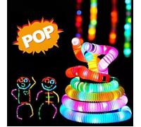 Jouets Sensoriels Pop Tubes Anti-Stress en Plastique Lumineux pour Enfants - 6 Couleurs