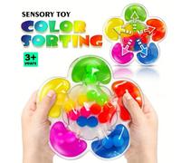 Jouets sensoriels pour enfants autistes - Perles PVC colorées, convient aux adolescents, améliore la motricité fine, convient aux enfants de 3 ans et plus Dinosaure,Fleur à cinq couleurs,pieuvre,Hippo