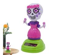 Jouets solaires | Tête de mort pour décoration de console centrale de voiture, décoration extérieure imperméable pour fêtes d'Halloween, rebord de fenêtre, cour, patio, jardin