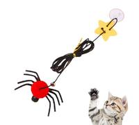 Jouets souris pour chats d'intérieur - Jouets suspendus avec pompon - Jouet en corde rétractable - Araignée avec interactif