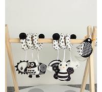 Jouets Suspendus pour Landau de Berceau de bébé de Haute qualité, Jouet de Siège de Voiture de Poussette d'animal Noir et Blanc, Hochets en Peluche Sûrs et Durables pour Les Nouveau-nés, (#2)