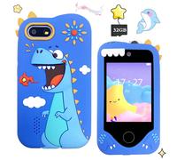 Jouets téléphone portable tactile pour enfants avec jeux, écran 2,8 pouces avec double caméra et carte 32 Go, autocollants photos amusants et enregistrement vidéo HD, cadeaux surprises pour garçons et