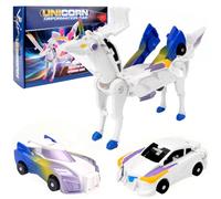 Jouets Transformers, Voiture Transformable Licorne pour garçons et Filles de 3 à 7 Ans, Déformation Automatique des connexions magnétiques pour garçons de 3, 4, 5, 6, 7, 8 Ans (I)