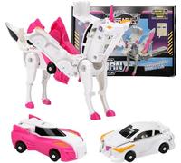 Jouets Transformers, Voiture Transformable Licorne pour garçons et Filles de 3 à 7 Ans, Déformation Automatique des connexions magnétiques pour garçons de 3, 4, 5, 6, 7, 8 Ans (H)
