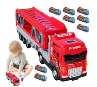 Jouets Transporter Truck Cars avec 8 Petite Voiture, 2 en 1 Éjection De Pliant Camion Double Couche, Portable Circuit Voiture, Voitures Jouet Camion Cars avec Lumières Et Sons comme Cadeau