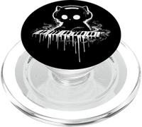 Joueur Cute Cat DJ Piano Dark Music Funny Gothic Kitty Player PopSockets PopGrip pour MagSafe