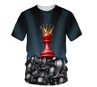 Joueur d’échecs Chess Fan Chess T-Shirt pour Femmes Hommes Chess Player Novelty Gifts T-Shirt imprimé en 3D Hauts à Manches Courtes