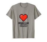 Joueur d'arcade rétro Extra Life Club 8Bit Heart T-Shirt