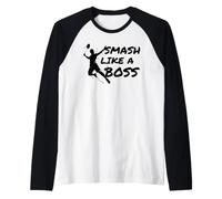 Joueur De Badminton Smash Like A Boss Entraîneur Manche Raglan