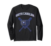 Joueur de Baseball de Palmetto State, SC Flag, South Carolina Sports Manche Longue