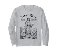 Joueur de Baseball drôle Patron Saint Rita Sport Manche Longue